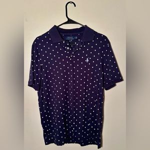 Polo Polka Dot Short Sleeve Button Up, Size Men’s Medium Classic Fit